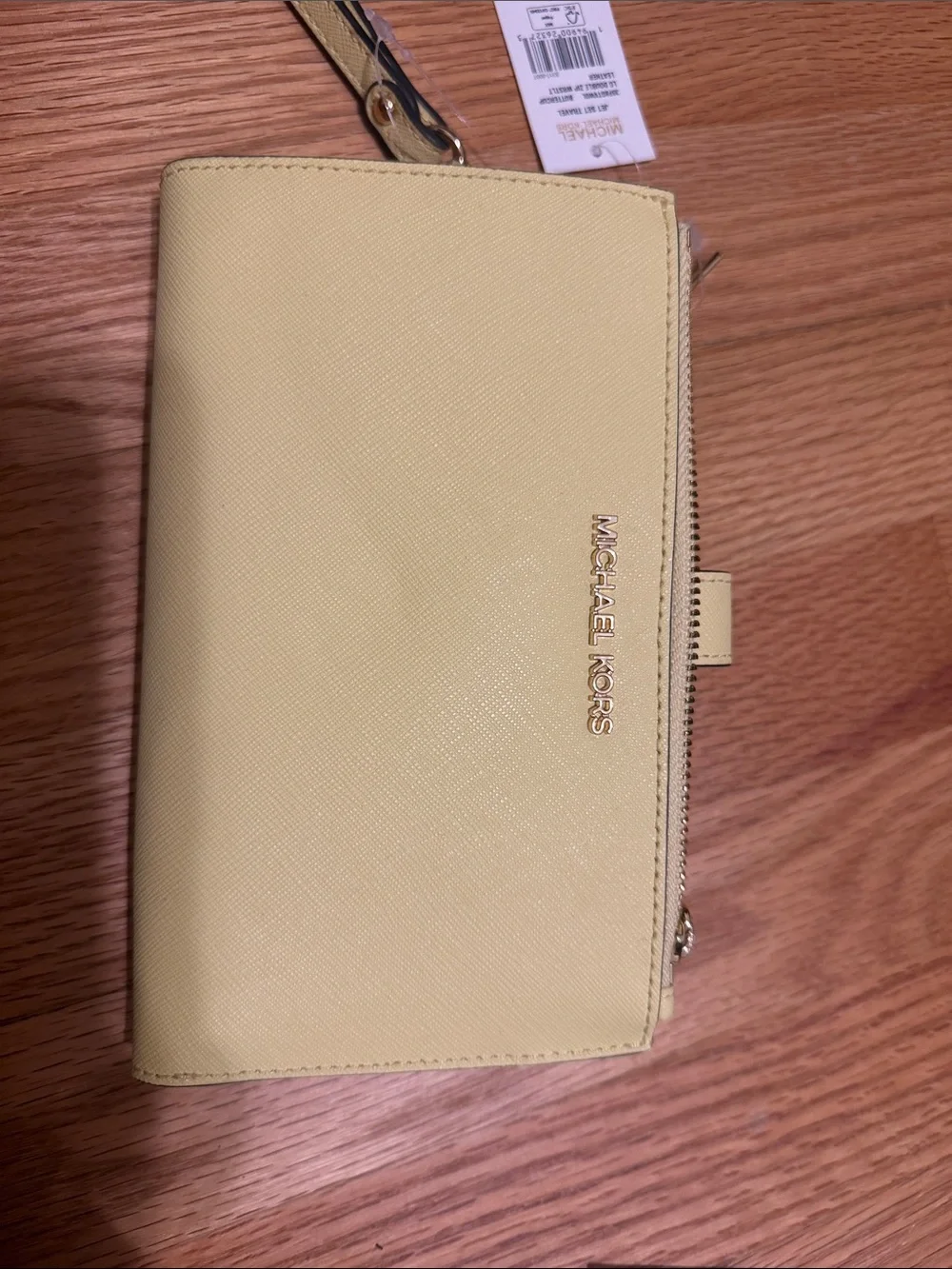 Michael Kors Lemon Yellow Saffiano Wristlet Wallet